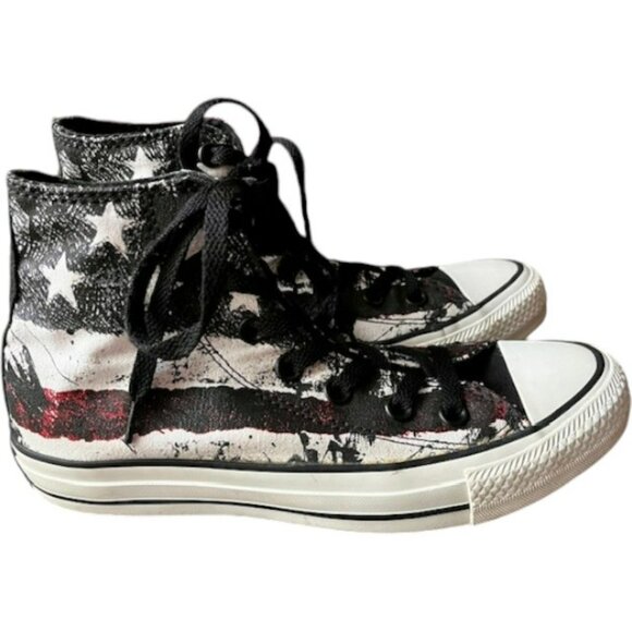 Converse Unisex Chuck Taylor All Star Flag Hi Top - Red/White/Blue/Black - 7 - Picture 2 of 15